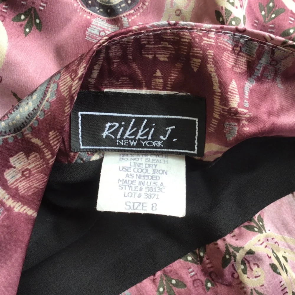 Rikki J New York Women’s Pink Paisley Lined A-Line Skirt Size 8 - Picture 4 of 8